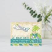 Tropical Airline Travel Save the Date Briefkaart (Staand voorkant)