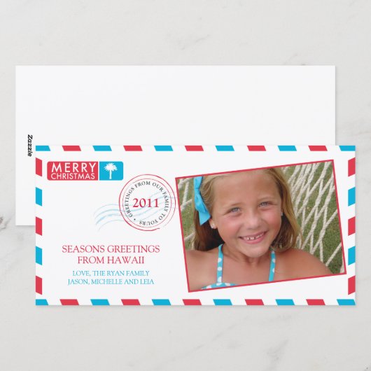 Tropical Airmail Vakantie Groeten Kaart (Voorkant / Achterkant)