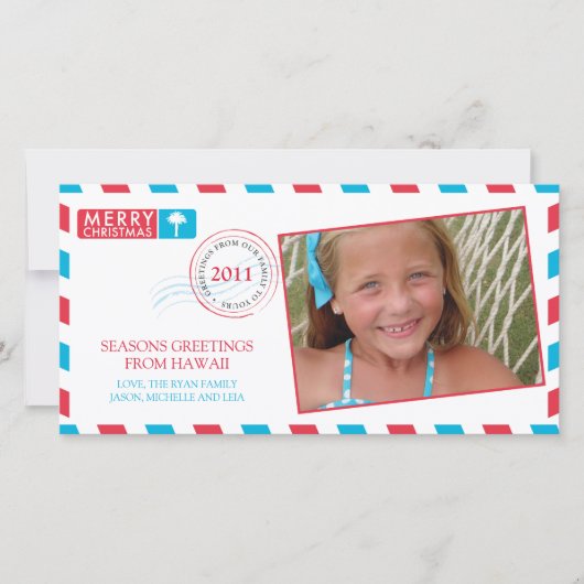 Tropical Airmail Vakantie Groeten Kaart (Voorkant)