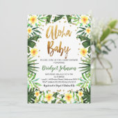 Tropical Aloha Baby shower Invitation Kaart (Staand voorkant)