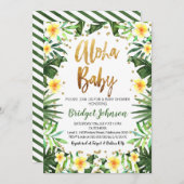 Tropical Aloha Baby shower Invitation Kaart (Voorkant / Achterkant)