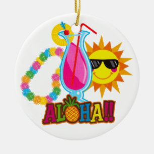 Tropical ALOHA Cocktail - SRF Keramisch Ornament