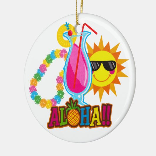 Tropical ALOHA Cocktail - SRF Keramisch Ornament (Links)