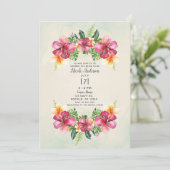 Tropical Aloha Flowers Botanical Vrijgezellenfeest Kaart (Staand voorkant)