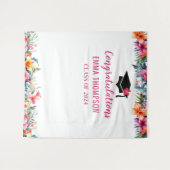 Tropical Aloha Luau Afstuderen 2024 Achtergrond Wandkleed (Voorkant (horizontaal))