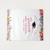 Tropical Aloha Luau Afstuderen 2024 Achtergrond Wandkleed (Voorkant (horizontaal))