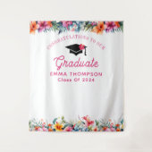 Tropical Aloha Luau Afstuderen 2024 Achtergrond Wandkleed (Voorkant)