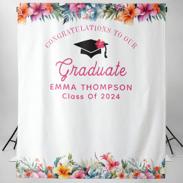 Tropical Aloha Luau Afstuderen 2024 Achtergrond Wandkleed