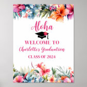 Tropical Aloha Luau Afstuderen 2024 Welkom Poster (Voorkant)