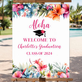 Tropical Aloha Luau Afstuderen 2024 Welkom Poster