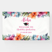 Tropical Aloha Luau Afstuderen 2024 Welkom Spandoek (Horizontaal)