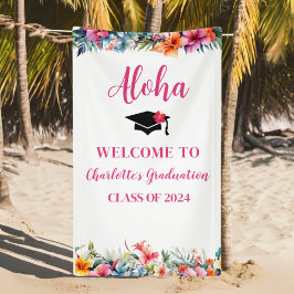 Tropical Aloha Luau Afstuderen 2024 Welkom Spandoek
