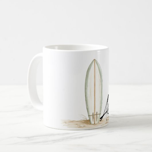 Tropical Aloha Surf Board Koffiemok (Voorkant links)