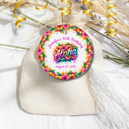 Tropical Alpha Hawaiian Verjaardag Luau Bedankjes Labels