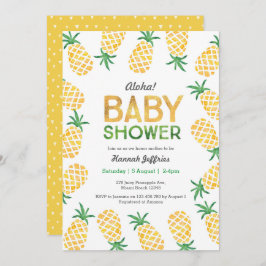 Tropical ananas Baby shower Invitation Kaart
