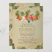 Tropical Ananas Beach Lights baby shower Kaart (Voorkant / Achterkant)