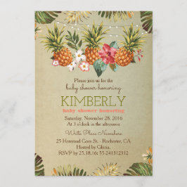 Tropical Ananas Beach Lights baby shower Kaart