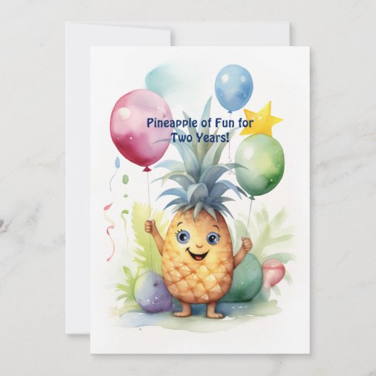Tropical Ananas Jubileum Verjaardag Kaart (Voorkant)