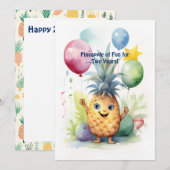Tropical Ananas Jubileum Verjaardag Kaart (Voorkant / Achterkant)