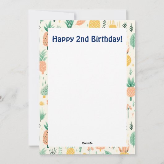 Tropical Ananas Jubileum Verjaardag Kaart (Achterkant)