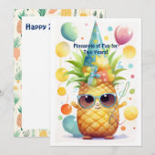 Tropical Ananas Jubileum Verjaardag Kaart (Voorkant / Achterkant)
