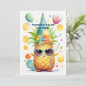 Tropical Ananas Jubileum Verjaardag Kaart (Staand voorkant)