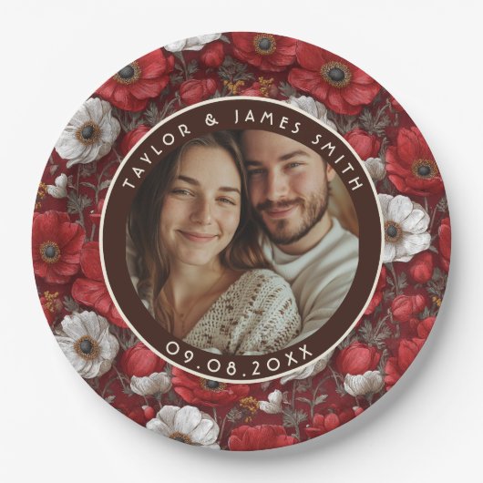 Tropical Anemones Accent Summer Wedding Papieren Bordje (Voorkant)