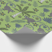 Tropical animals seamless pattern green and grey cadeaupapier (Hoek)