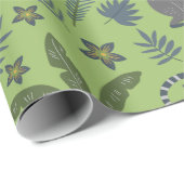 Tropical animals seamless pattern green and grey cadeaupapier (Rol Hoek)