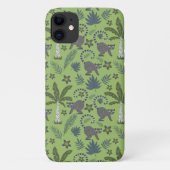 Tropical animals seamless pattern green and grey Case-Mate iPhone case (Achterkant)
