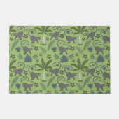 Tropical animals seamless pattern green and grey deurmat (Voorkant)