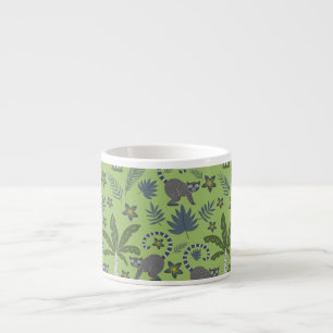Tropical animals seamless pattern green and grey espresso kop