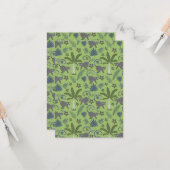 Tropical animals seamless pattern green and grey kaart (Voorkant / Achterkant in situ)