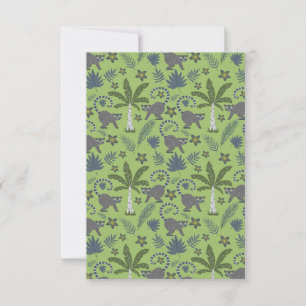 Tropical animals seamless pattern green and grey kaart