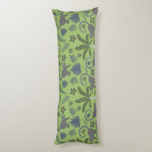 Tropical animals seamless pattern green and grey lichaamskussen (Achterkant (Verticaal))