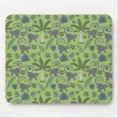 Tropical animals seamless pattern green and grey muismat (Voorkant)