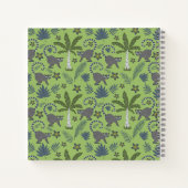 Tropical animals seamless pattern green and grey notitieboek (Achterkant)