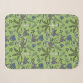 Tropical animals seamless pattern green and grey sherpa deken (Voorkant (horizontaal))
