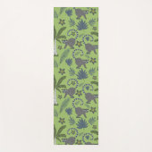 Tropical animals seamless pattern green and grey yogamat (Voorkant)