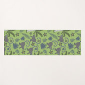 Tropical animals seamless pattern green and grey yogamat (Voorkant (horizontaal))