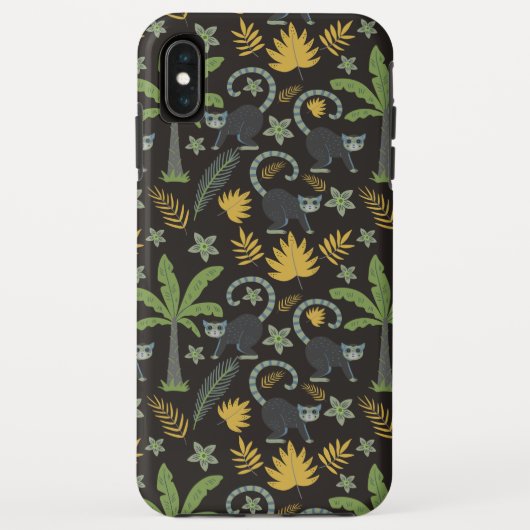 Tropical animals seamless pattern monkey palm tree Case-Mate iPhone case (Achterkant)