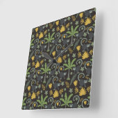 Tropical animals seamless pattern monkey palm tree vierkante klok (Hoek)