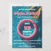 Tropical Aqua Paradise Summer Pool Party Kaart (Voorkant)