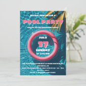 Tropical Aqua Paradise Summer Pool Party Kaart (Staand voorkant)