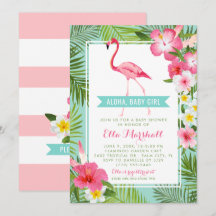 Tropical Aqua Pink Flamingo Aloha Meisje Baby show