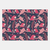 Tropical Ara Parrot Leaves Pattern Inpakpapier Vel (Voorkant 3)