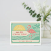 Tropical Art Deco Flamingo Holiday Postcard Briefkaart (Staand voorkant)