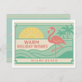 Tropical Art Deco Flamingo Holiday Postcard Briefkaart (Voorkant / Achterkant)