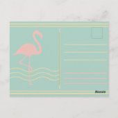 Tropical Art Deco Flamingo Holiday Postcard Briefkaart (Achterkant)