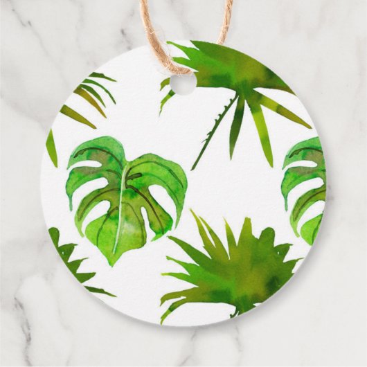 Tropical Baby shower Bekijk mij groeien Plant Favo Bedankjes Labels (Achterkant)